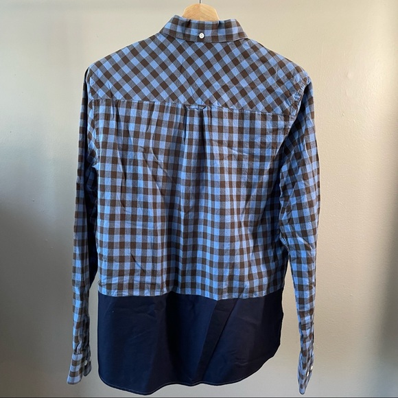 Color Block Gingham Check Shirt - Picture 4 of 4
